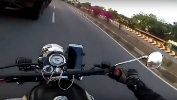 'റോങ്ങ് സൈഡ്' കയറി ലോറി; ബൈക്ക് യാത്രികന് രക്ഷപ്പെട്ടത് തലനാരിഴയ്ക്ക്