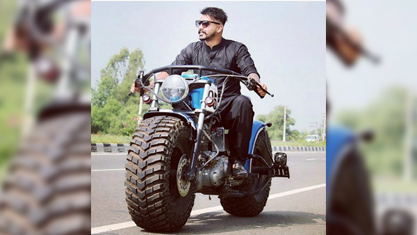 ട്രാക്ടര് ടയറുമായൊരു ബുള്ളറ്റ് — വീഡിയോ