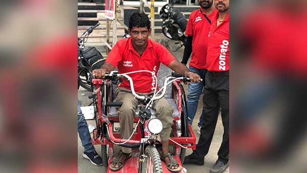 ഭിന്നശേഷിക്കാരന് സൊമാറ്റോയുടെ സമ്മാനം, ഇനി ഡെലിവറി ഇലക്ട്രിക് സൈക്കിളിൽ