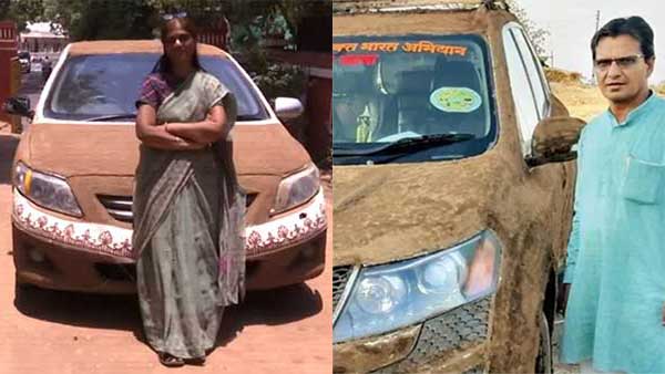 ചൂട് കുറയ്ക്കാന് കാറില് ചാണകം മെഴുകി ഡോക്ടര്