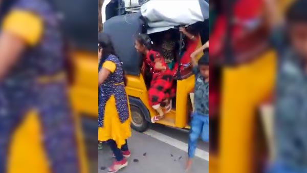 വൈറൽ വീഡിയോ; ഒരു ഓട്ടോയിൽ നിന്ന് വരിവരിയായി പുറത്തിറങ്ങിയത് 24 പേർ