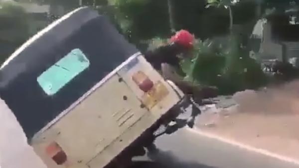 ഓട്ടോറിക്ഷയില് യുവാക്കളുടെ സാഹസിക പ്രകടനം; വീഡിയോ വൈറല്