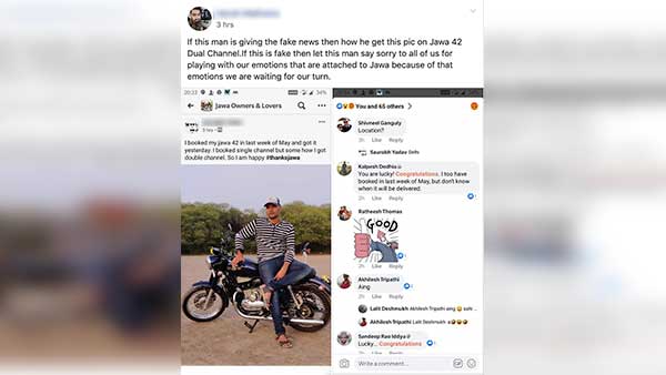 തെറ്റായ ഫെയ്സ്ബുക്ക് പോസ്റ്റ്; ഉപഭോക്താവിന്റെ ബുക്കിങ് റദ്ദാക്കി ജാവ