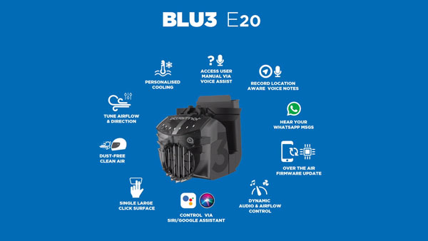 BLU3 E20 കൂളര് ഹെല്മറ്റ് പുറത്തിറക്കി ബ്ലൂആര്മര്; വില 4,999