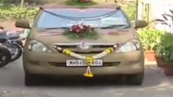 മകളുടെ കല്യാണത്തിന് അച്ഛന് കാര് അലങ്കരിച്ചത് ചാണകം പുരട്ടി; വീഡിയോ
