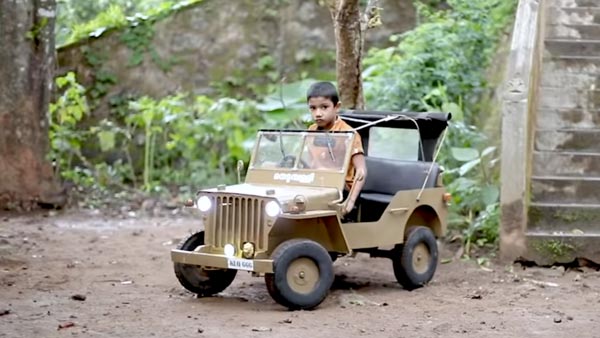 സമൂഹ മാധ്യമങ്ങളിൽ ഹിറ്റായി ലൂസിഫർ മാതൃകയിൽ നിർമ്മിച്ച കുഞ്ഞൻ നെടുംമ്പള്ളി ജീപ്പ്