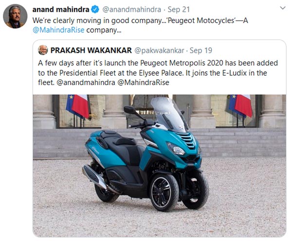 ഫ്രഞ്ച് പ്രസിഡന്റിന്റെ വാഹനവ്യൂഹത്തില് ഇടംപിടിച്ച് പൂഷോ മെട്രോപൊളിസ്