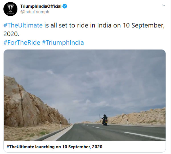 ട്രയംഫ് റോക്കറ്റ് ജിടി ഇന്ത്യയിലേക്ക്; അരങ്ങേറ്റം സെപ്റ്റംബർ 10-ന്