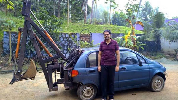ദേയ്വു മാറ്റിസ് എക്സ്കവേറ്ററായി പരിഷ്കരിച്ച് ISRO എഞ്ചിനിയര്; കൈയ്യടിച്ച് സോഷ്യല് മീഡിയ