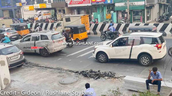 ഡ്യുവല് ടോണ് അലോയി വീലുകളില് തിളങ്ങി XUV700; പരീക്ഷണ ചിത്രങ്ങള് പുറത്ത്
