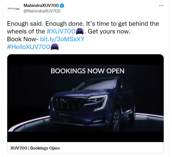 പുതുപുത്തൻ XUV700 എസ്യുവിക്കായുള്ള ബുക്കിംഗ് ആരംഭിച്ച് Mahindra