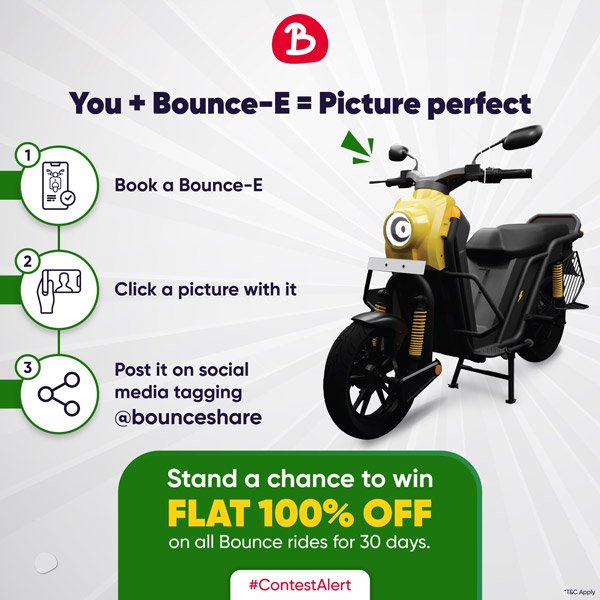 Ola-യ്ക്ക് പിന്നാലെ Bounce; അവതരണ തീയതി വെളിപ്പെടുത്തി, ബുക്കിംഗ് 499 രൂപയ്ക്ക്