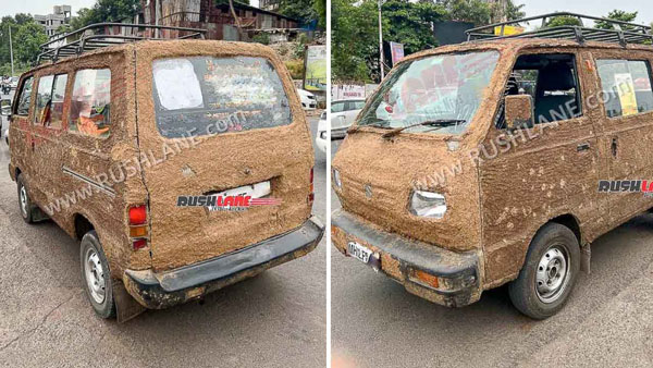 ചൂടിനെ പ്രതിരോധിക്കാന് ഓമ്നിയില് ചാണകം മെഴുകി ഉടമ; ചിത്രങ്ങള് ഇതാ