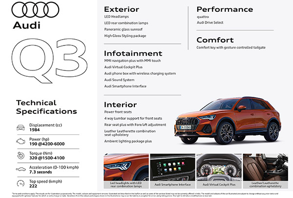 2022 Q3 എസ്യുവിക്കായുള്ള ബുക്കിംഗ് ആരംഭിച്ച് Audi; വേരിയന്റും, ഫീച്ചറുകളും വെളിപ്പെടുത്തി
