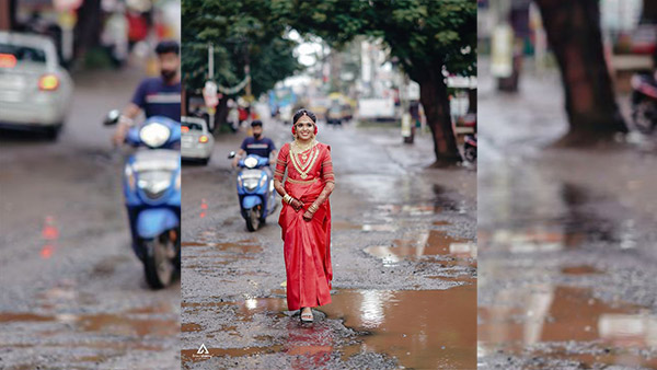 'റോഡില് കുഴിയുള്ളപ്പോള് എന്തിന് ലൊക്കേഷന് തപ്പി നടപ്പൂ'; ഫോട്ടോഷൂട്ട് വൈറല്